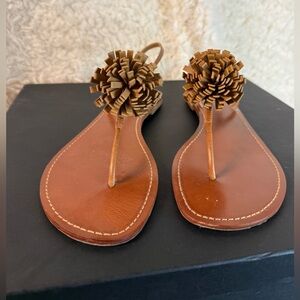 Tory Burch Cherilyn pom pom brown sandals